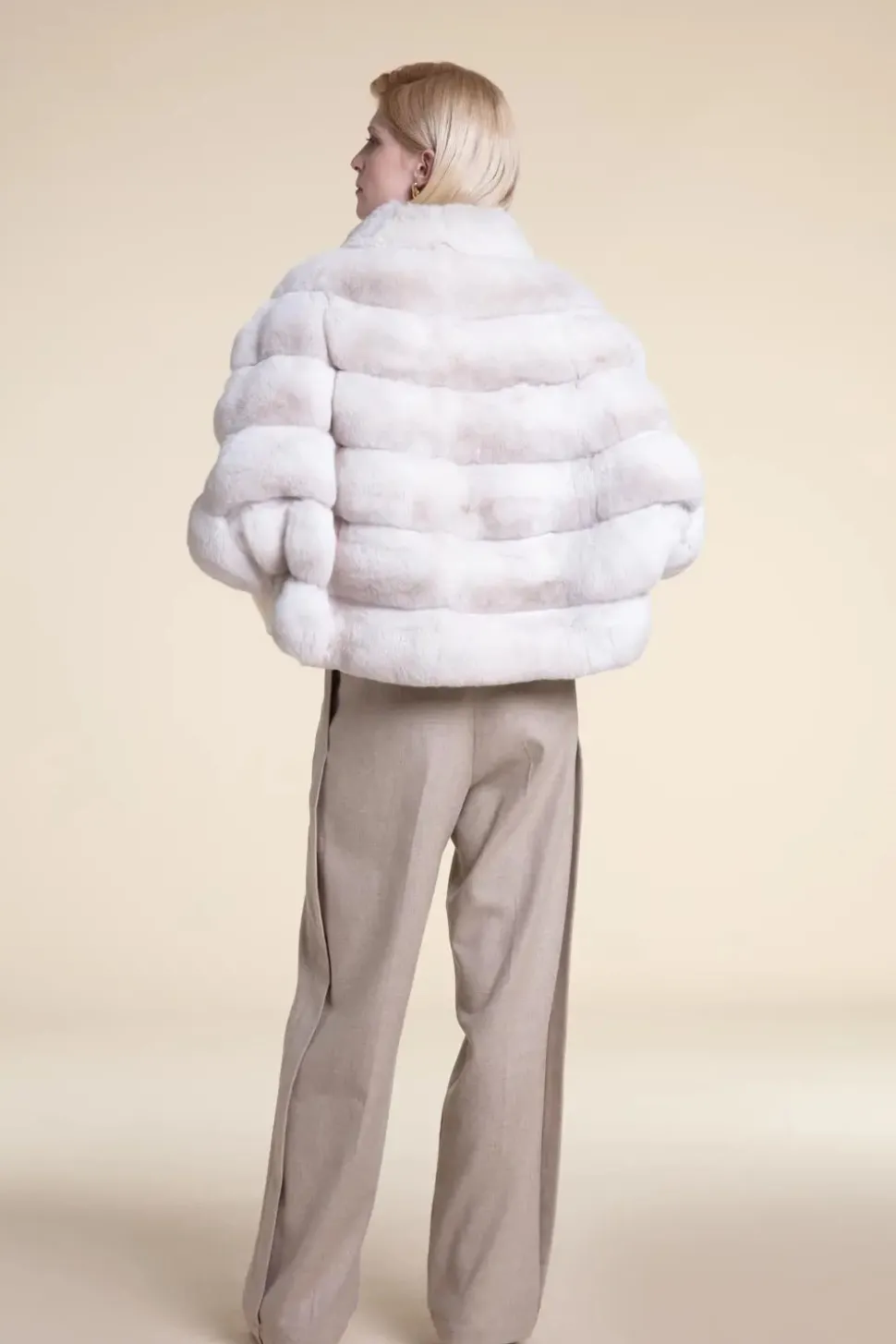 Chincilla fur jacket coat