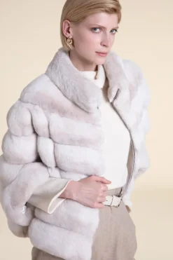 Chincilla fur jacket coat