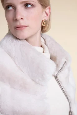 Chincilla fur jacket coat