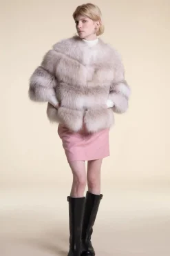 Cropped fox fur jacket