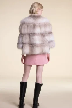 Cropped fox fur jacket