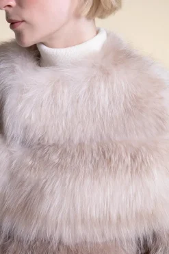 Cropped fox fur jacket
