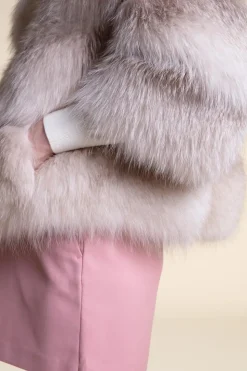 Cropped fox fur jacket