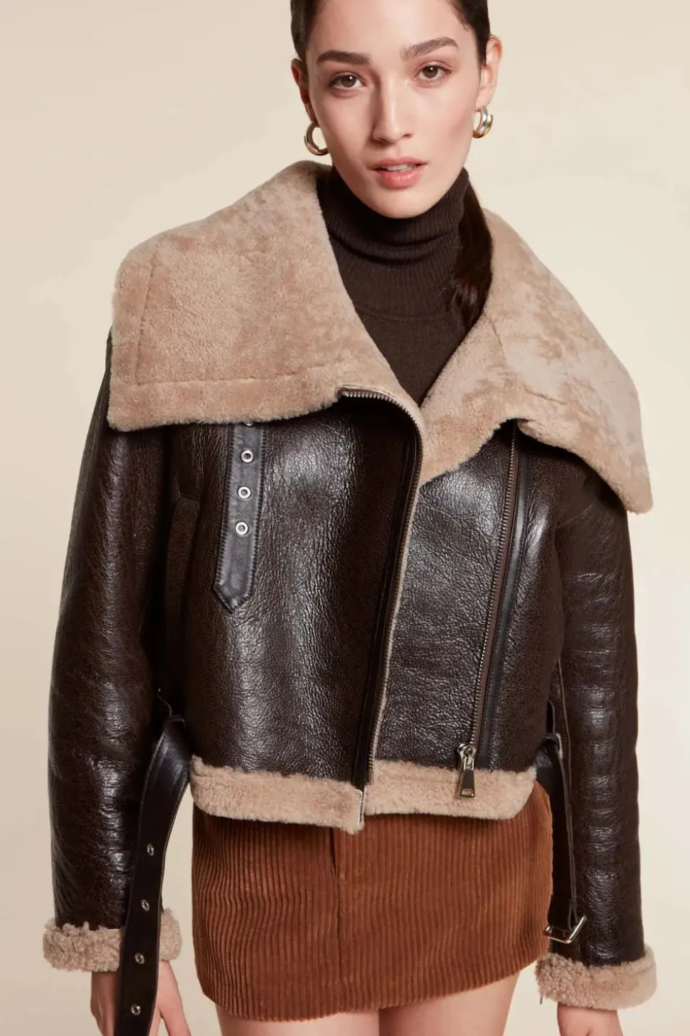 Cropped shearling Jacket