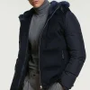 Down jacket with fur hood mens