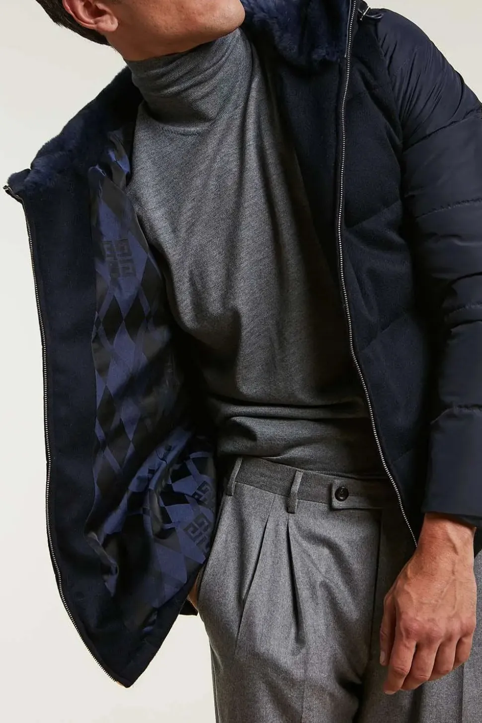 Down jacket with fur hood mens