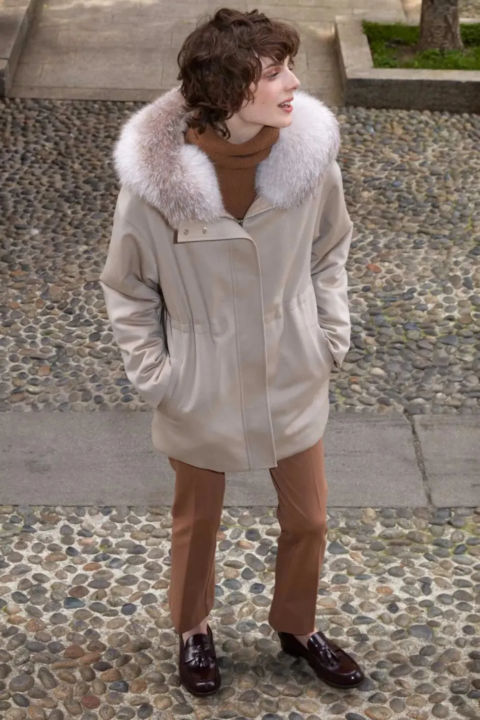 Fox fur hood parka