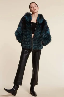 Fox fur jacket womens
