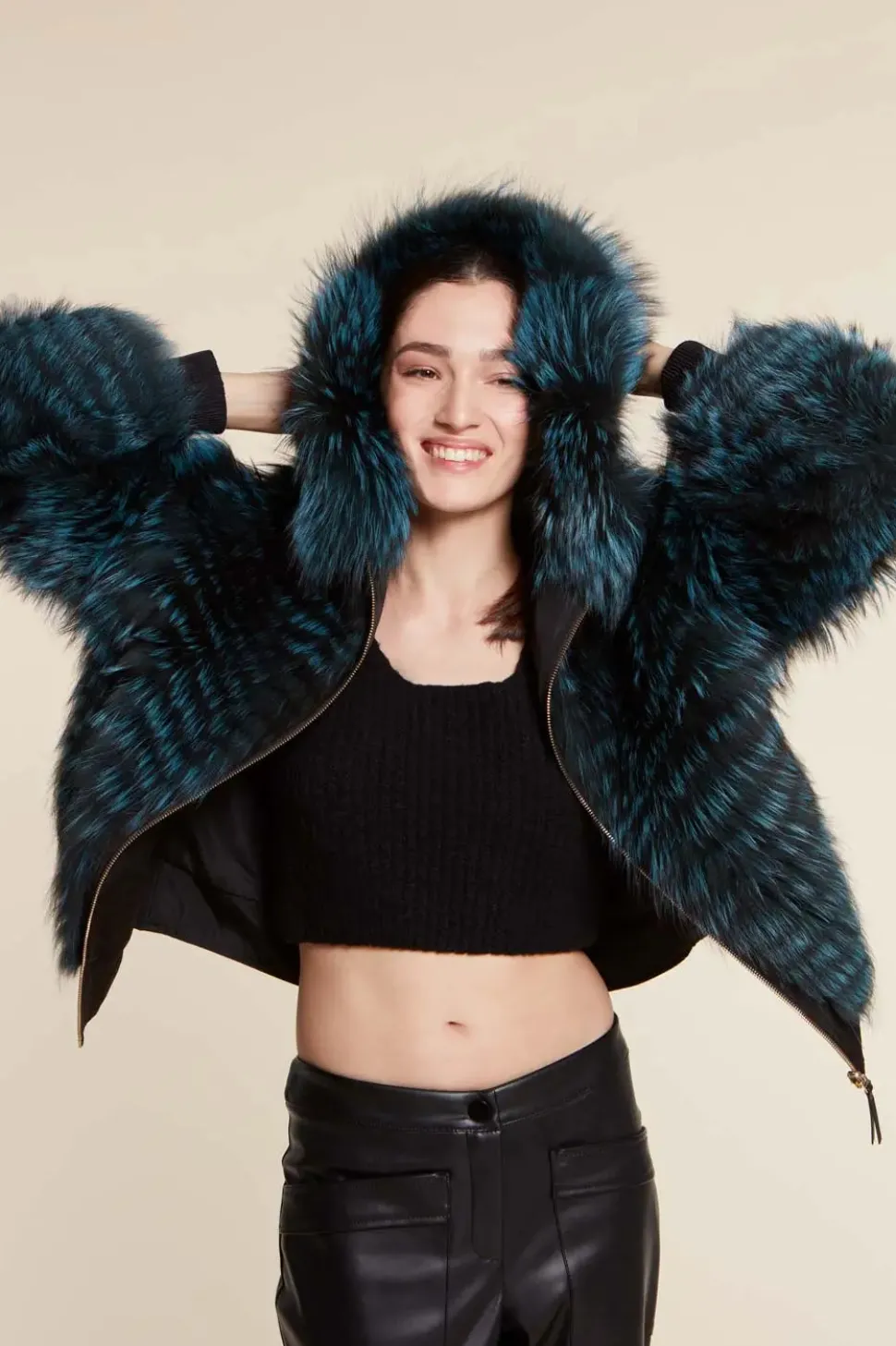 Fox fur jacket womens