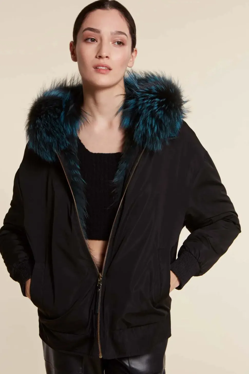 Fox fur jacket womens