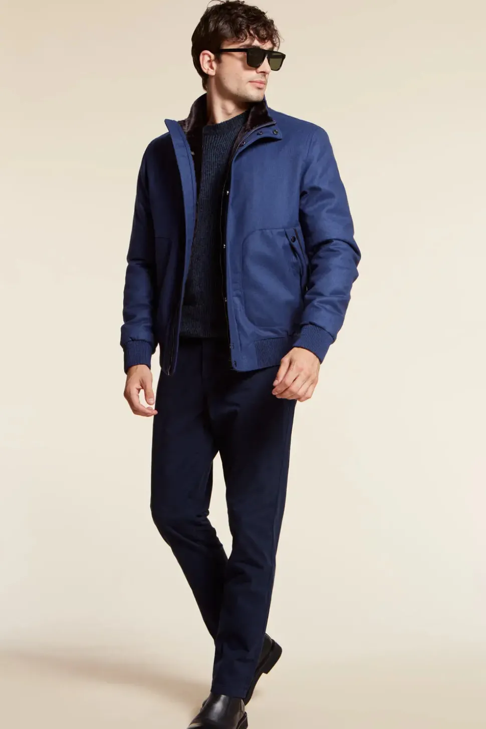 Fur lined bomber jacket mens