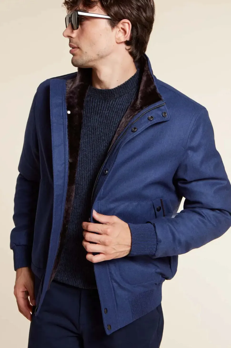 Fur lined bomber jacket mens