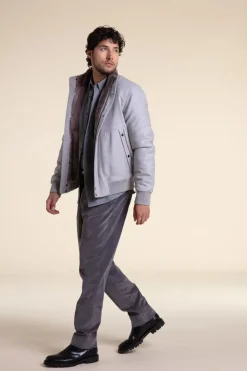 Fur lined bomber jacket mens