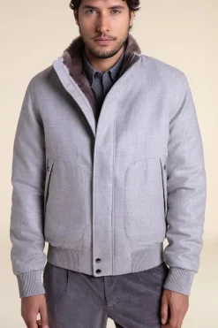 Fur lined bomber jacket mens