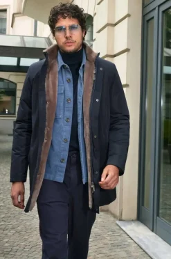 Fur lined coat mens
