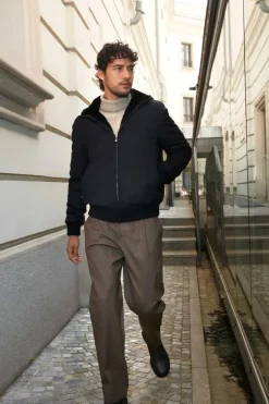 Fur lined hooded jacket