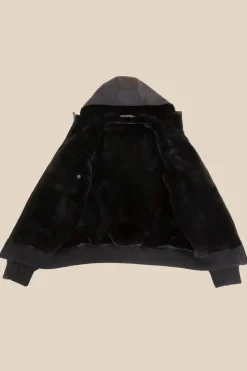 Fur lined hooded jacket