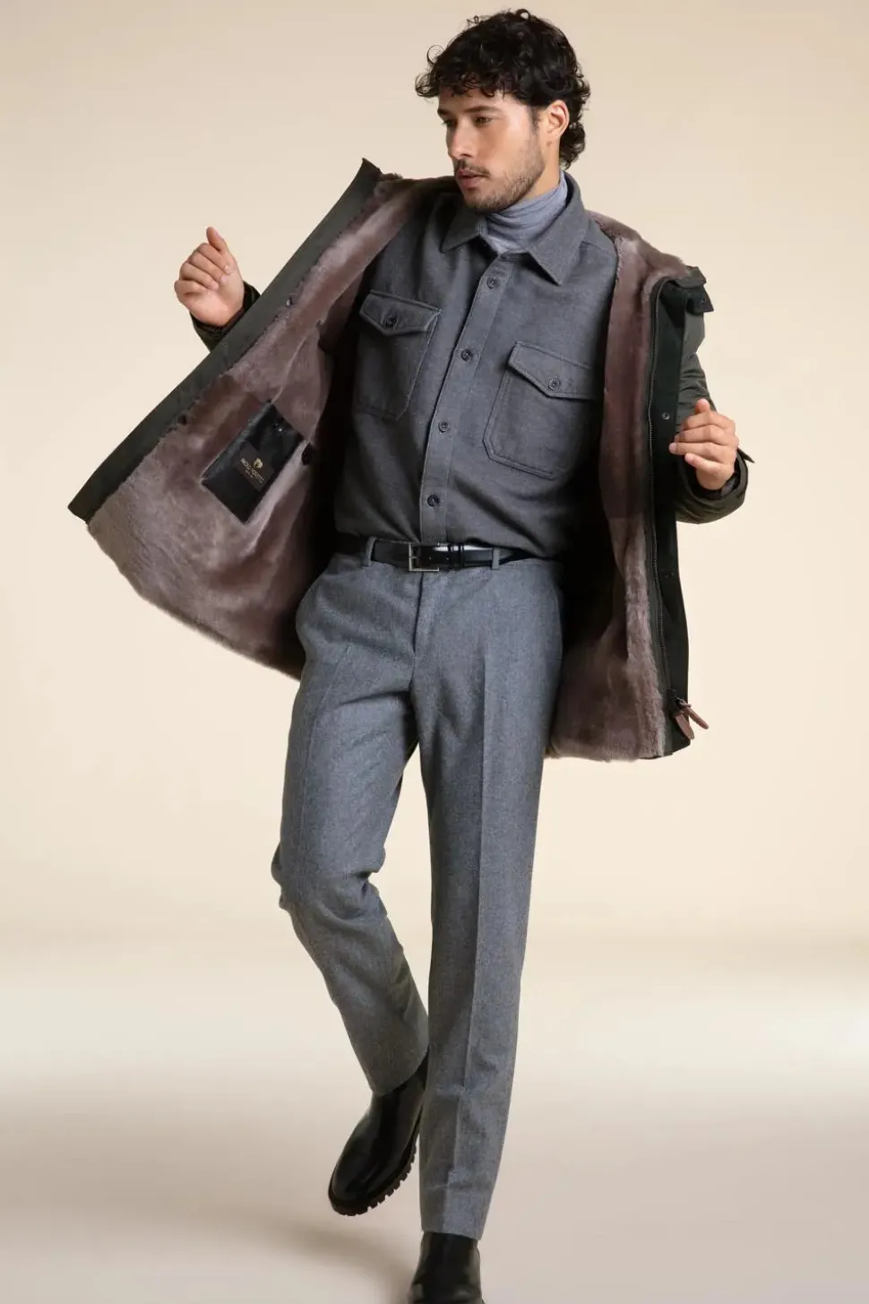 Fur lined parka mens