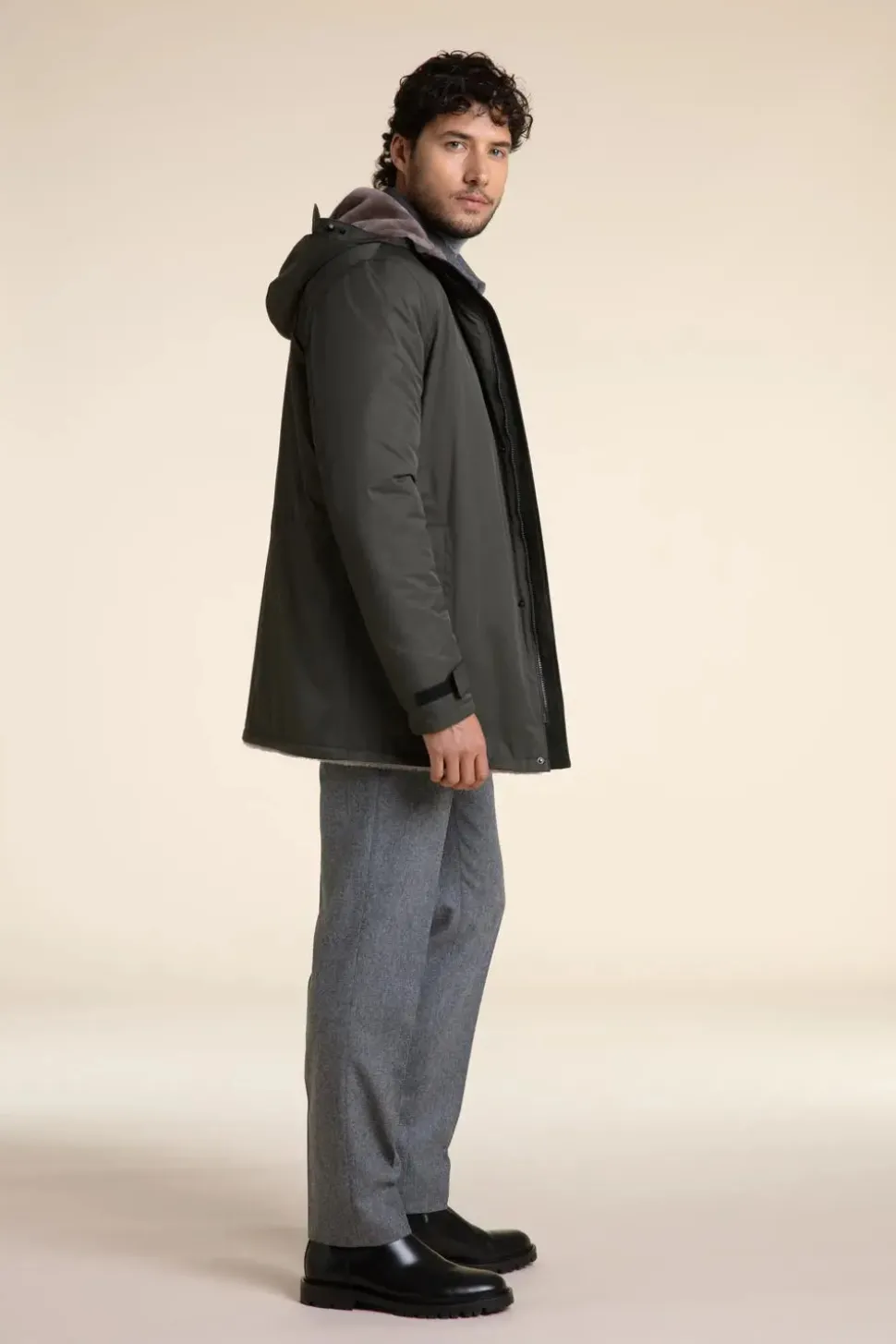 Fur lined parka mens