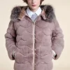 Fur mink jacket with fox fur hood