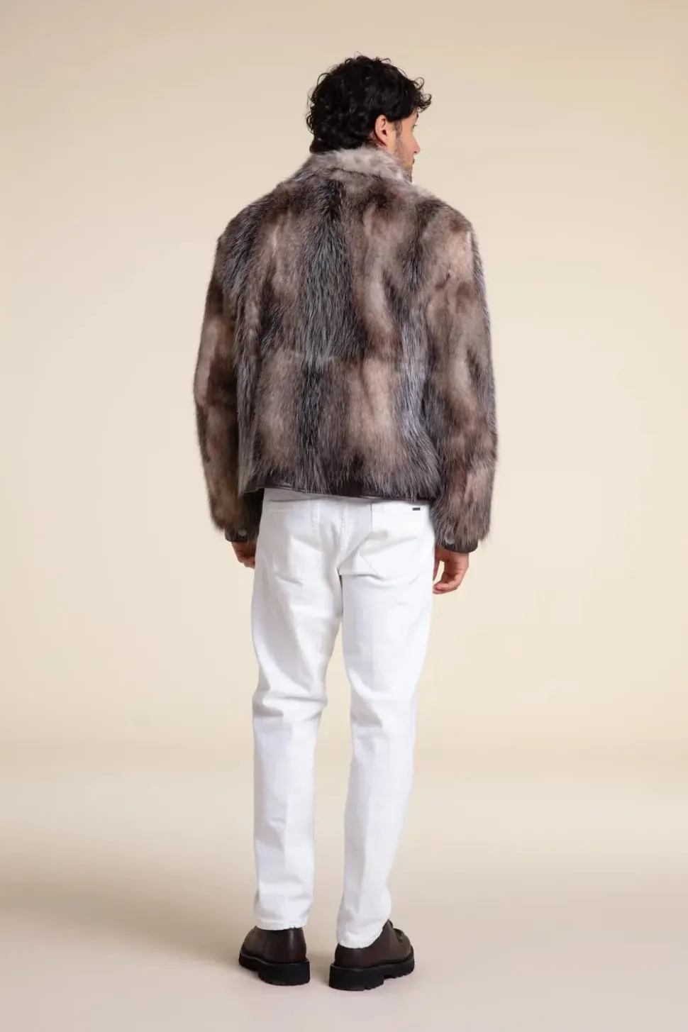 Genuine mens fur jacket