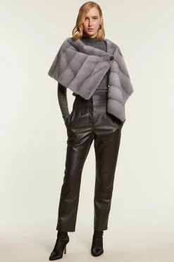 Grey mink stole