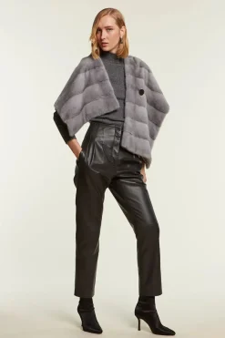 Grey mink stole