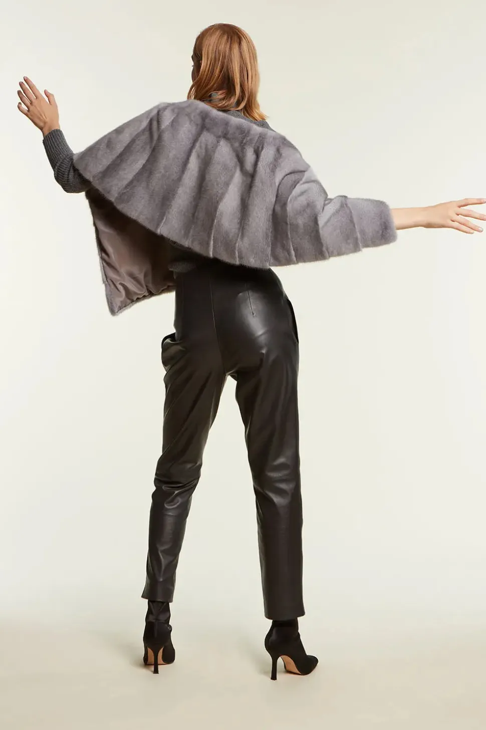 Grey mink stole