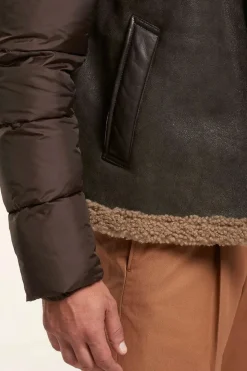 Hooded shearling jacket