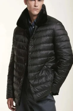 Jacket with fur collar