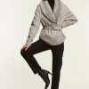 Jacket with sapphire mink collar