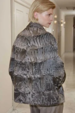 Karakul lamb fur coat