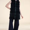 Knitted vest with fur