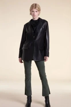 Leather black blazer