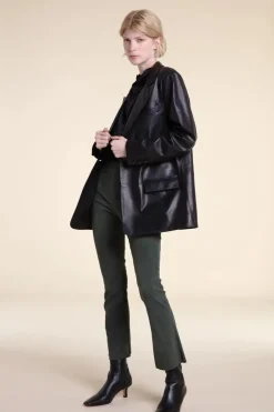 Leather black blazer