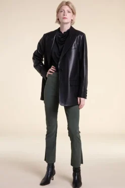 Leather black blazer