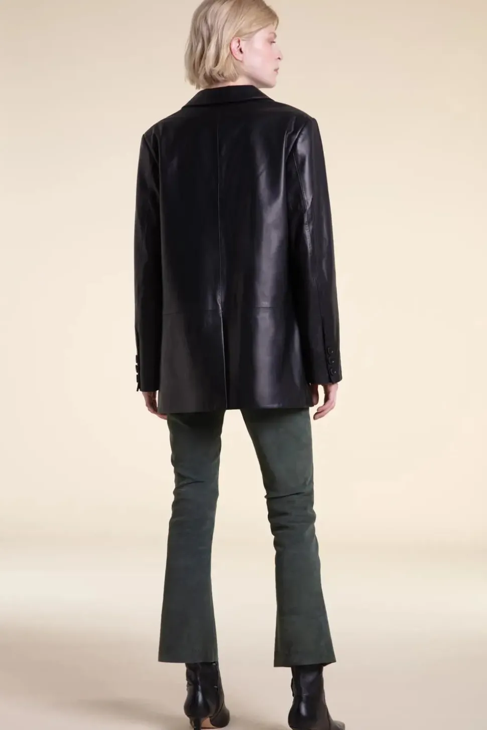 Leather black blazer