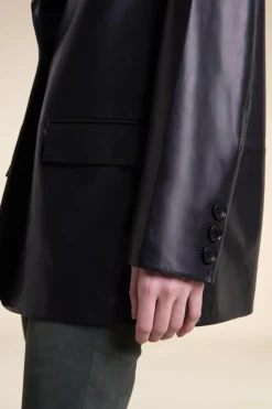 Leather black blazer