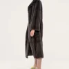 Long brown mink coat