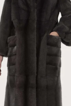 Long brown mink coat