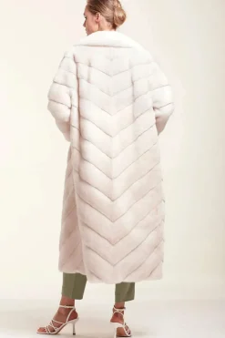 Long mink fur coat