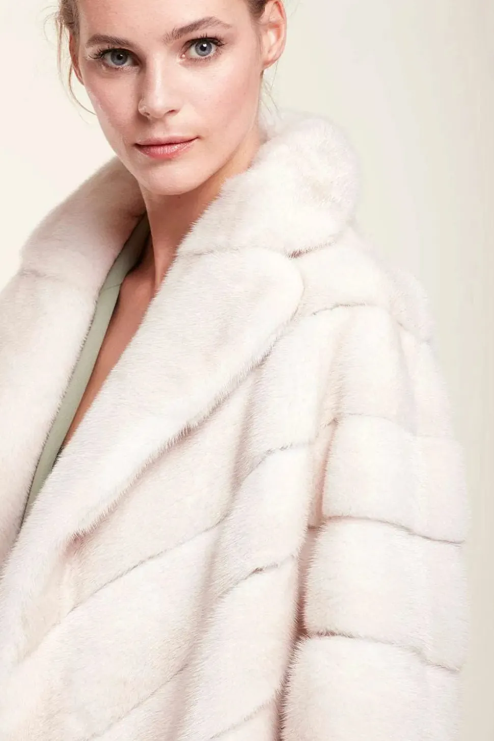 Long mink fur coat