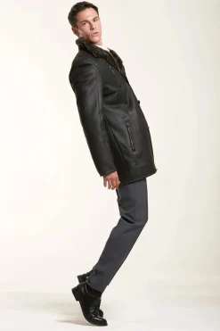 Long sheepskin jacket for men