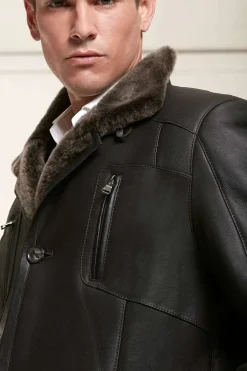 Long sheepskin jacket for men