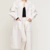 Long white cashmere coat
