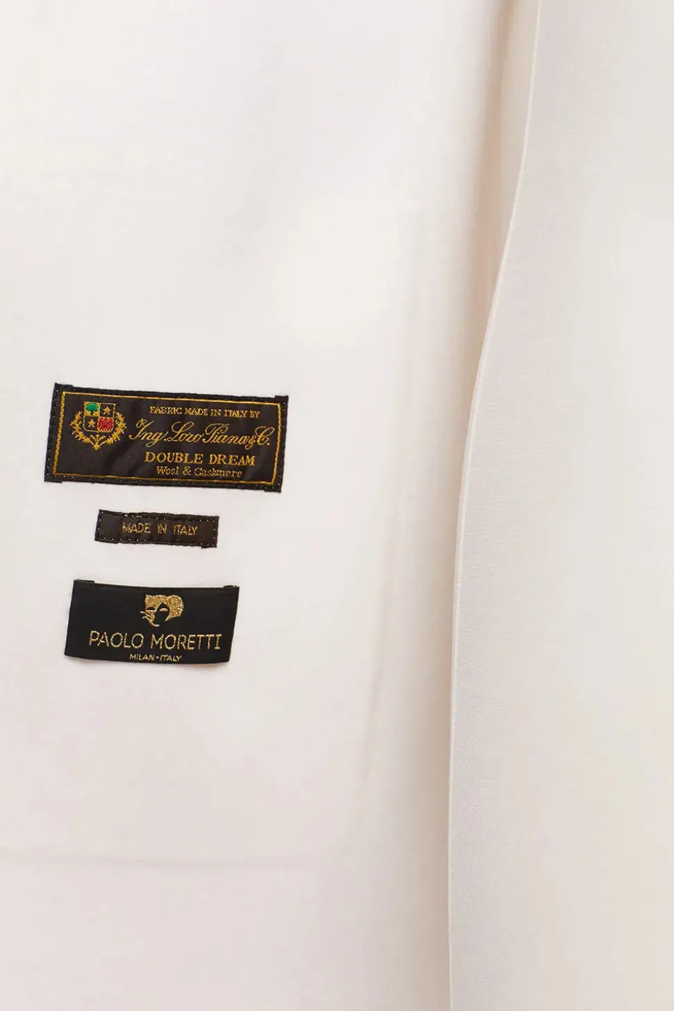 Long white cashmere coat