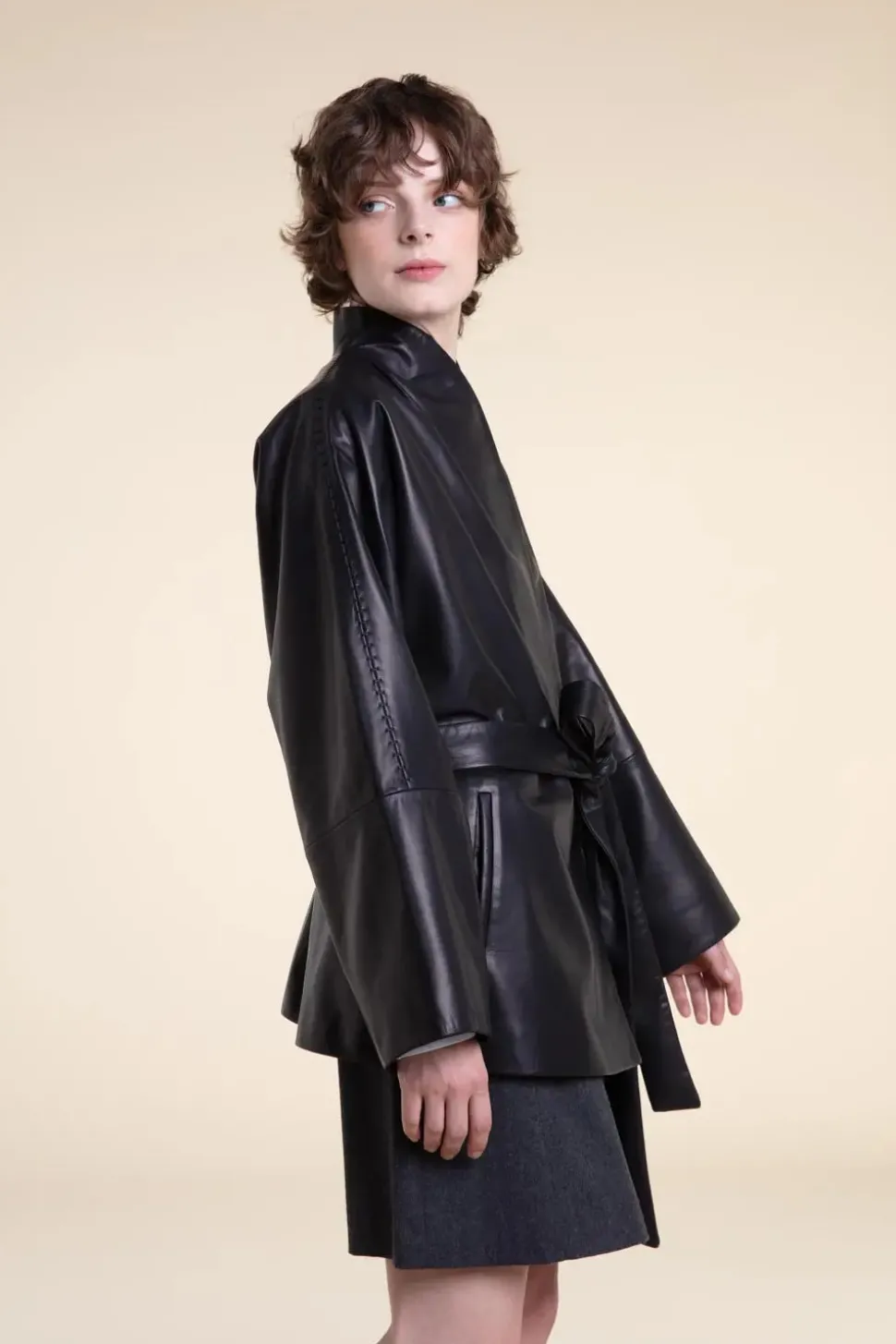 Luxury leather jacket womens