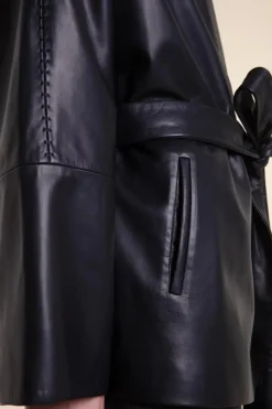 Luxury leather jacket womens