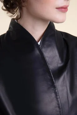 Luxury leather jacket womens