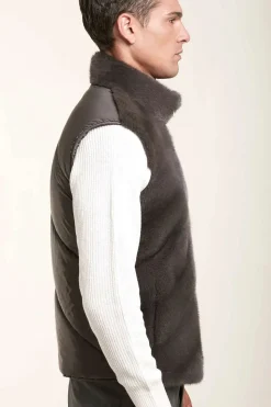 Men mink fur vest